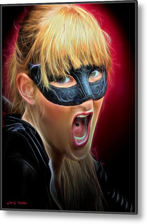 Fantasy Metal Print featuring the painting War Cry of an Avenger by Jon Volden