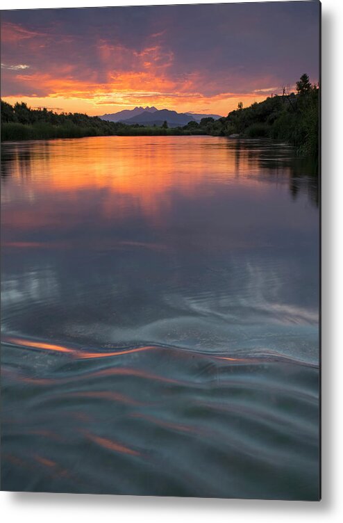 Sunrise Metal Print featuring the photograph Waves Across the River by Sue Cullumber