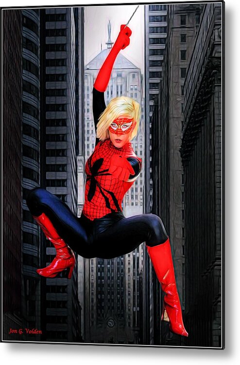 Fantasy Metal Print featuring the photograph Web Swinger by Jon Volden