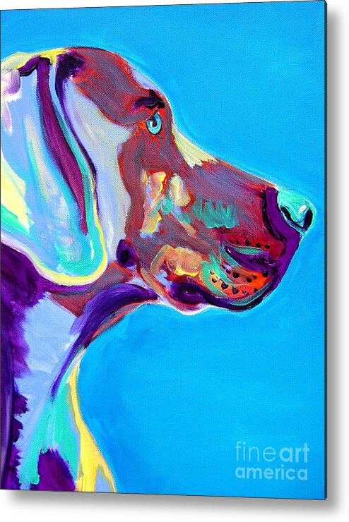Dog Metal Print featuring the painting Weimaraner - Blue by Dawg Painter