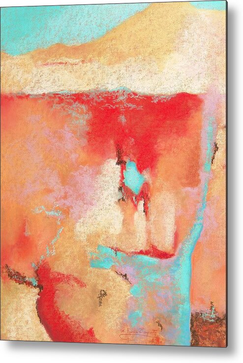 Abstract Metal Print featuring the painting Where Am I 1 by M Diane Bonaparte