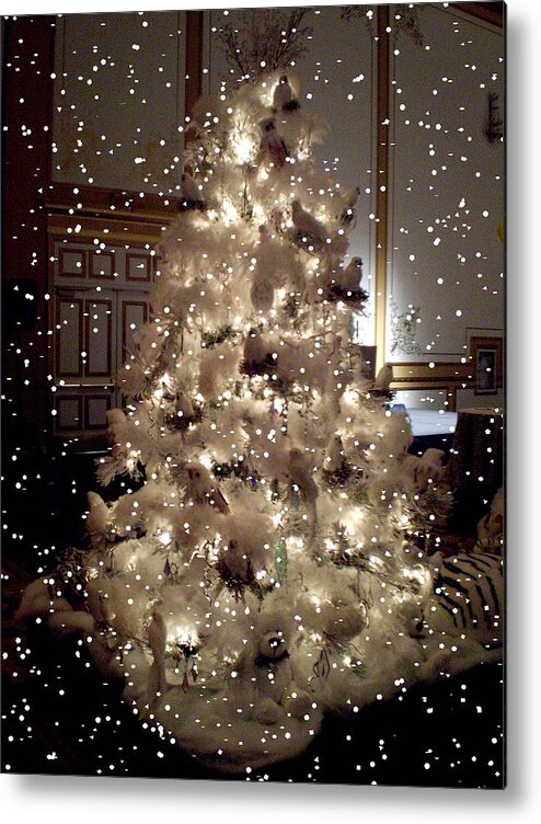 Christmas Tree Metal Print featuring the photograph White Christmas Snow by Ricky Kendall