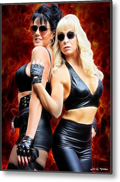 Fantasy Metal Print featuring the painting Wicked Women by Jon Volden