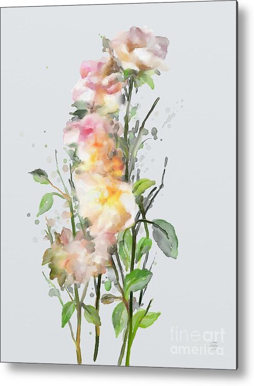 Wild Roses Metal Print featuring the painting Wild Roses by Ivana Westin