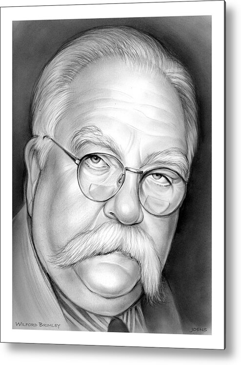 Wilford Brimley Metal Print featuring the drawing Wilford Brimley by Greg Joens
