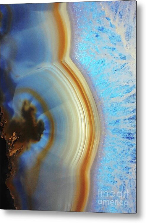 Winter Metal Print featuring the mixed media Winter Agate by Emanuela Carratoni