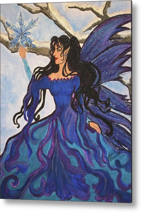 Fairy Metal Print featuring the painting Winter Fairy by Julie Belmont