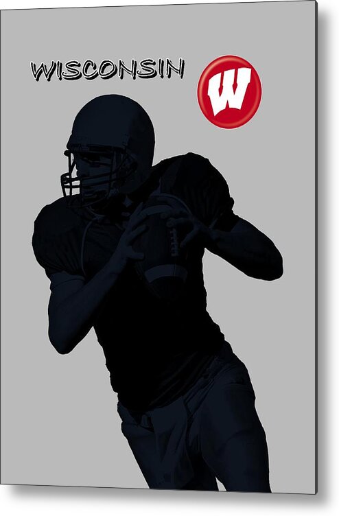 Football Metal Print featuring the digital art Wisconsin Football by David Dehner