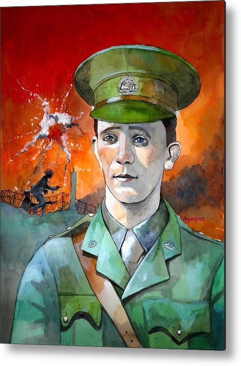 Wwi Metal Print featuring the painting W.J. Symons VC by Ray Agius