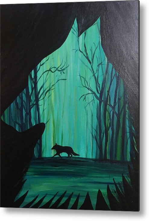 Wolf Metal Print featuring the painting Wolf View by Lynne McQueen