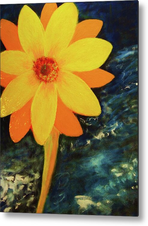 Yellow Metal Print featuring the painting Yellow Treat by John Scates