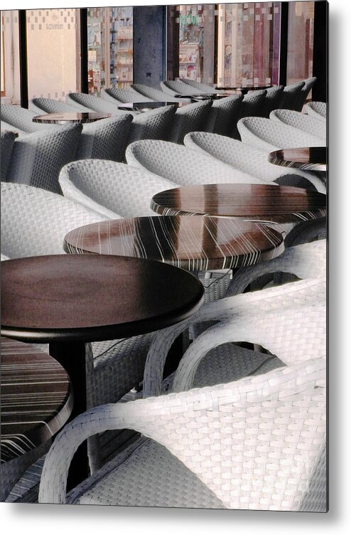 Table Metal Print featuring the digital art Your Table Is Ready by Ann Johndro-Collins