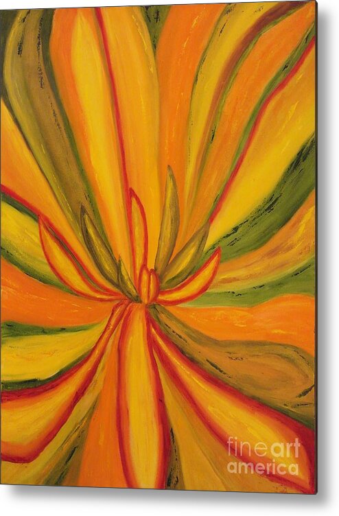 Abstract Metal Print featuring the painting Yucca by Catalina Walker