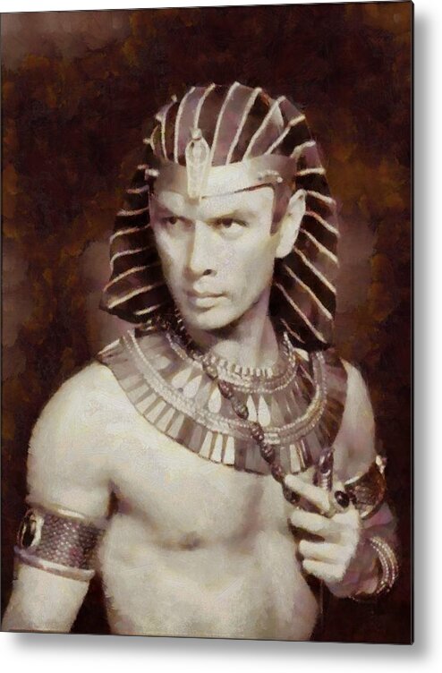 Yul Metal Print featuring the painting Yul Brynner, Actor by Esoterica Art Agency