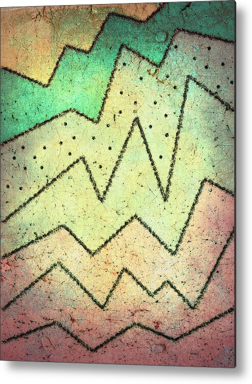 Abstract Metal Print featuring the digital art Zig Zag Two abstract art by Ann Powell