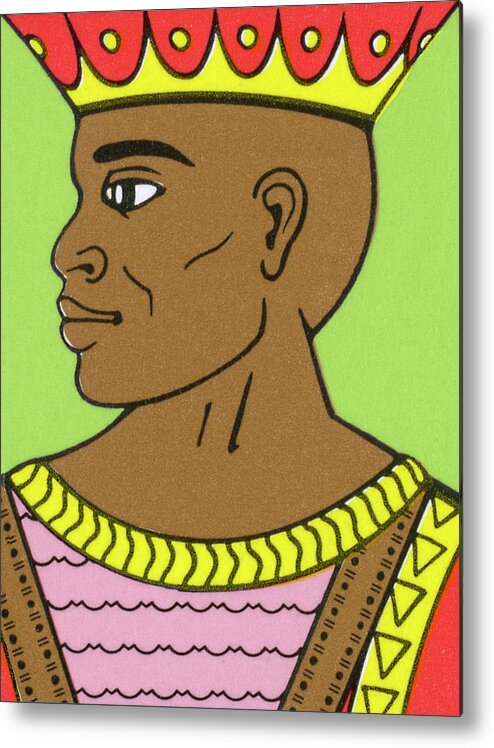 Adult Metal Print featuring the drawing African King #1 by CSA Images
