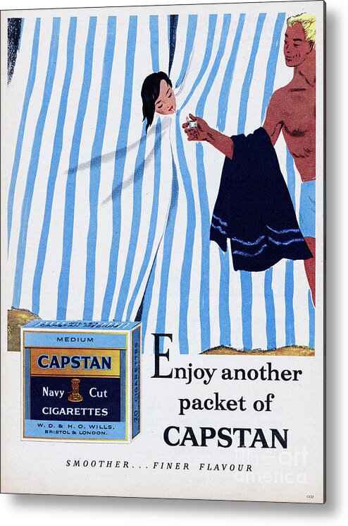 Beach Hut Metal Print featuring the photograph Capstan Navy Cut Cigarettes #1 by Picture Post