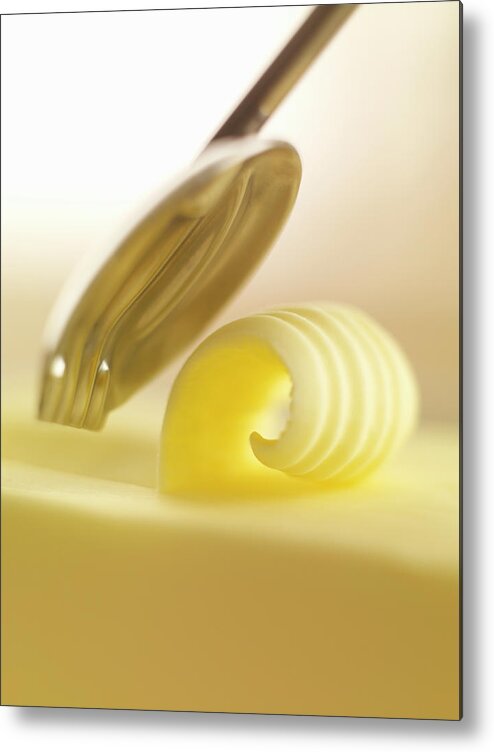 Spoon Metal Print featuring the photograph Close Up Of Butter Curl by Adam Gault