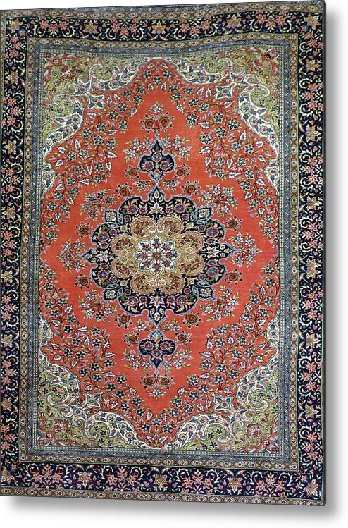 Bright Metal Print featuring the photograph Fine Turkish carpets rugs in a showroom #1 by Steve Estvanik