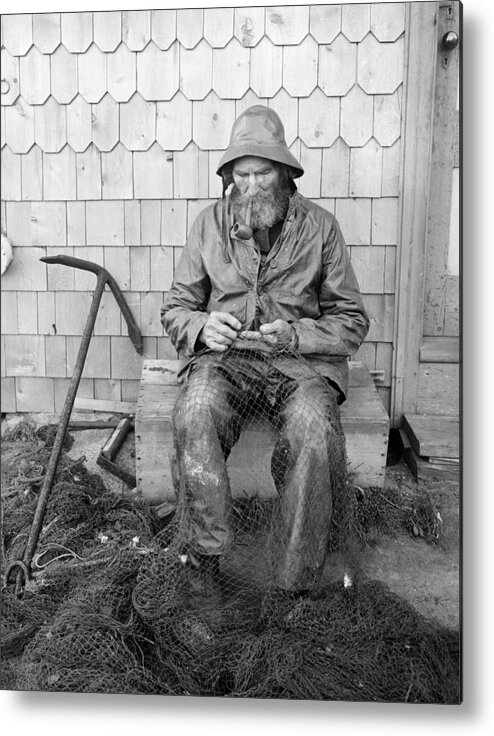 B1019 Metal Print featuring the photograph Fisherman, C1900 #1 by Granger
