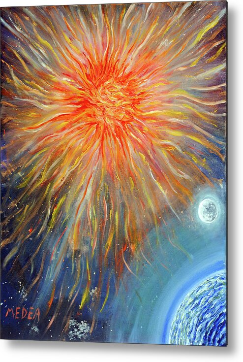 Sun Metal Print featuring the painting Good Morning #1 by Medea Ioseliani