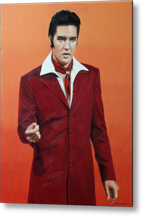Elvis Metal Print featuring the painting No title #3 by Rob De Vries