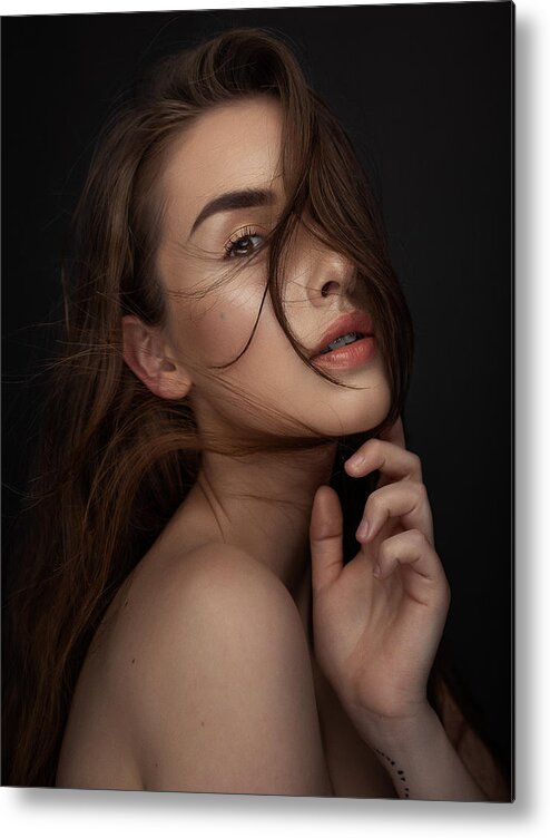 Project Metal Print featuring the photograph Project Faces [romana U] #1 by Martin Krystynek Qep