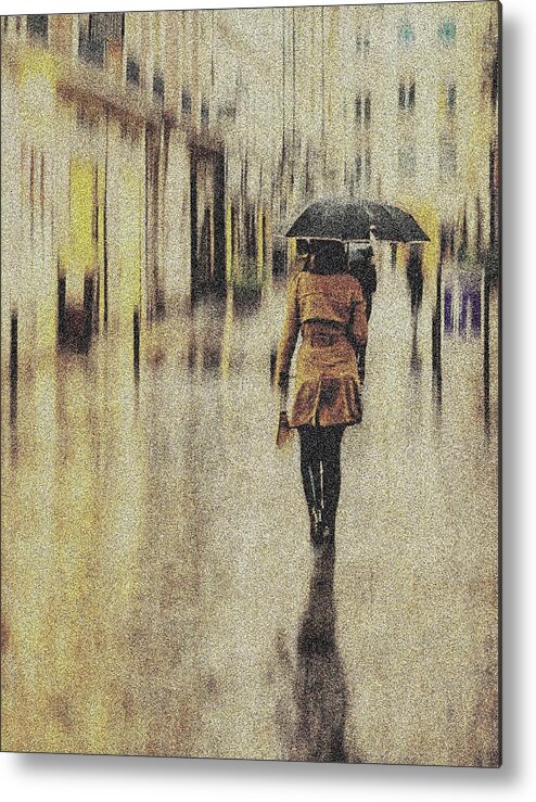 Rain Metal Print featuring the photograph Under The Rain #1 by Isabelle Dupont