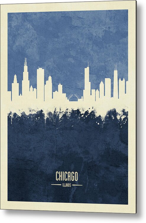 Chicago Metal Print featuring the digital art Chicago Illinois Skyline #36 by Michael Tompsett