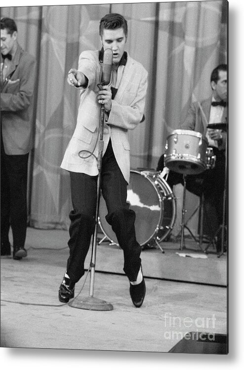 Rock Music Metal Print featuring the photograph Elvis Presley Performing #4 by Bettmann