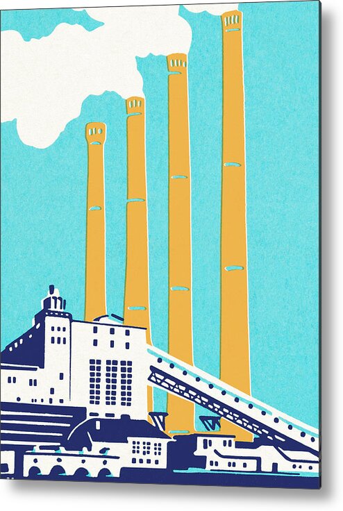 Air Quality Metal Poster featuring the drawing Industry #5 by CSA Images