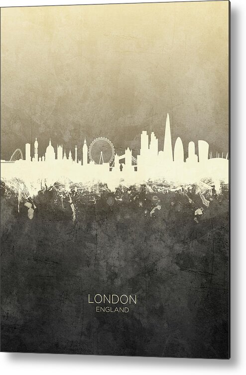 London Metal Print featuring the digital art London England Skyline by Michael Tompsett