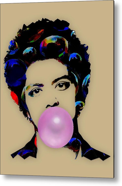 Pop Metal Print featuring the mixed media Bruno Mars #7 by Marvin Blaine