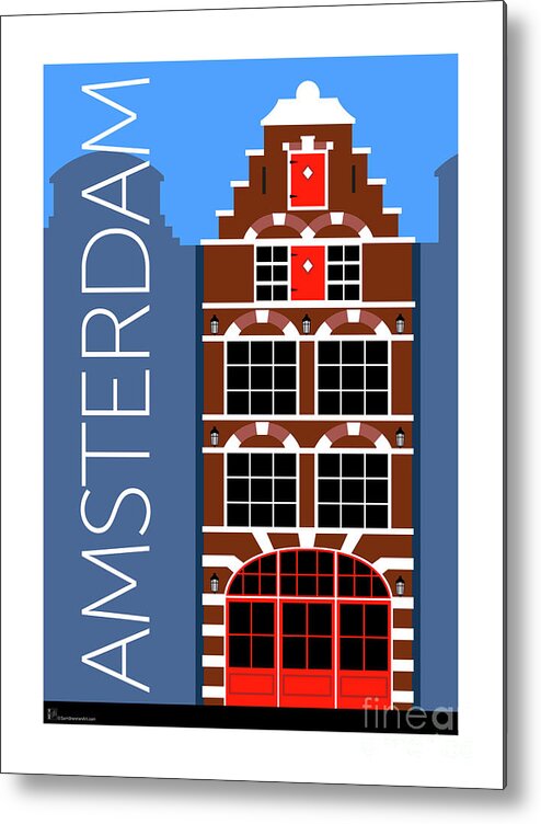 Amsterdam Metal Print featuring the digital art Amsterdam House Blue by Sam Brennan