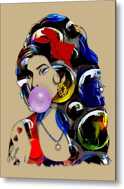 Amy Jade Winehouse Metal Print featuring the mixed media Amy Jade Winehouse by Marvin Blaine