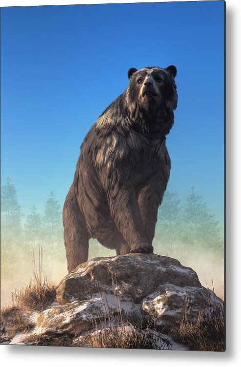 Cave Bear Metal Print featuring the digital art Arctodus, The Short Faced Bear by Daniel Eskridge