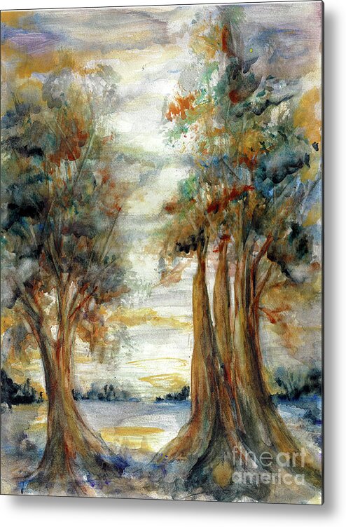 #creativemother Metal Print featuring the painting Autumn Swamp by Francelle Theriot