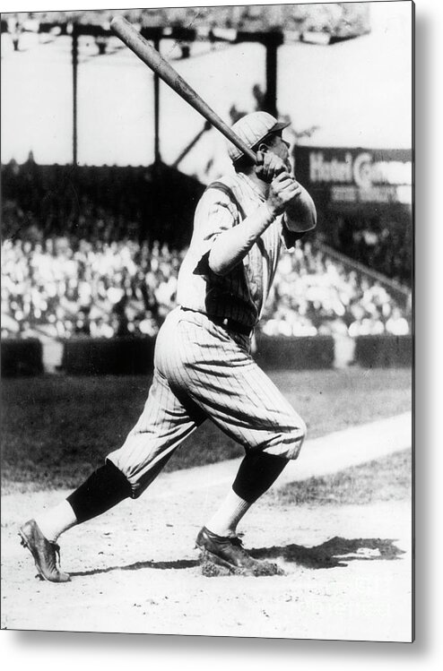 American League Baseball Metal Print featuring the photograph Babe Ruth 1921 by Transcendental Graphics