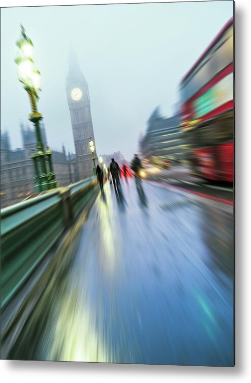 Clock Tower Metal Print featuring the photograph Big Ben In Fog, London by Doug Armand