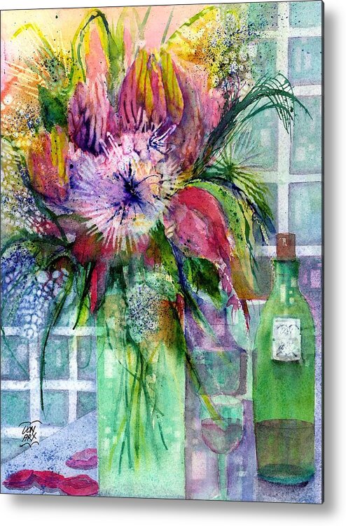 Spring Flowers Metal Print featuring the painting Birthday Flowers Still life by Sabina Von Arx