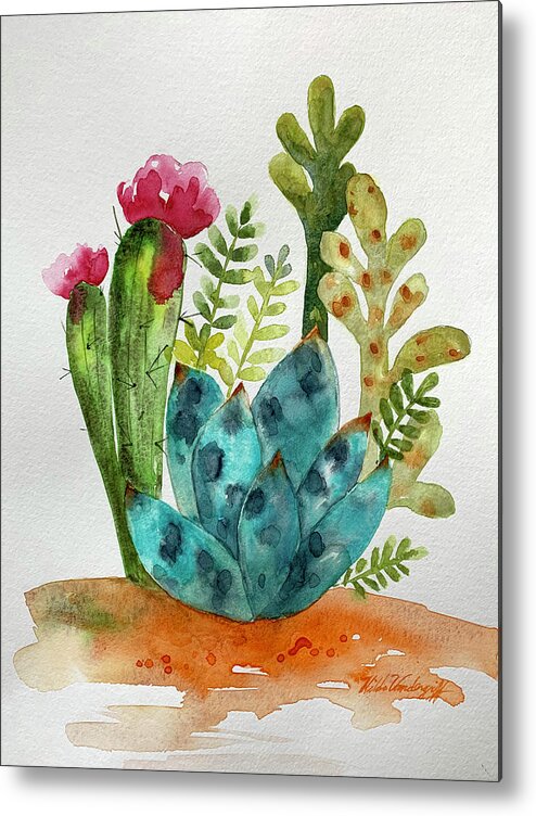 Blue Agave Metal Print featuring the photograph Blue Agave Cactus by Hilda Vandergriff