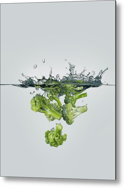 Broccoli Metal Print featuring the photograph Broccoli Splash by Gerenme