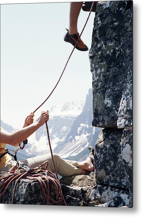 Heterosexual Couple Metal Print featuring the photograph Canada, Banff National Park, Couple by Ascent/pks Media Inc.