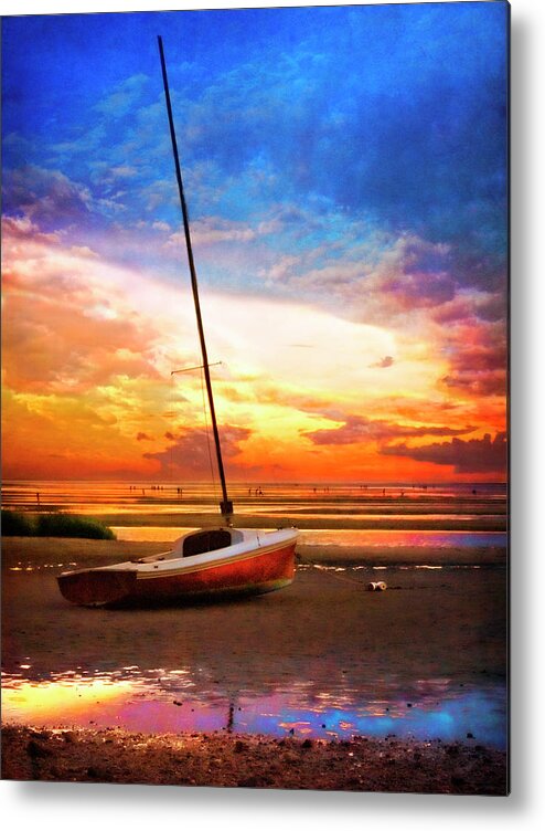 Cape-sunset Sail Metal Print featuring the photograph Cape-sunset Sail by Tammy Wetzel