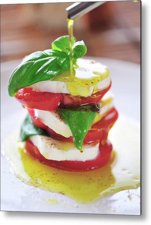 Caprese Salad Metal Print featuring the photograph Caprese by Tanya f