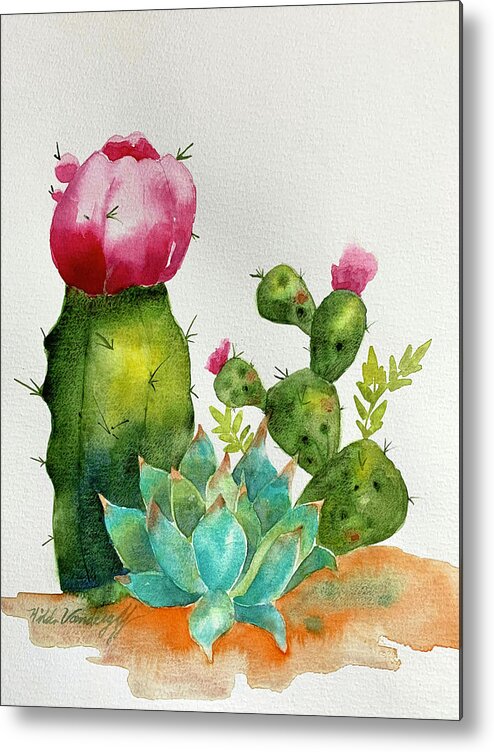 Cactus Metal Print featuring the painting Cactus by Hilda Vandergriff