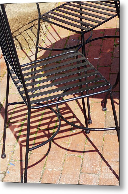 Still Life Metal Print featuring the photograph Chair Shadows 300 by Sharon Williams Eng
