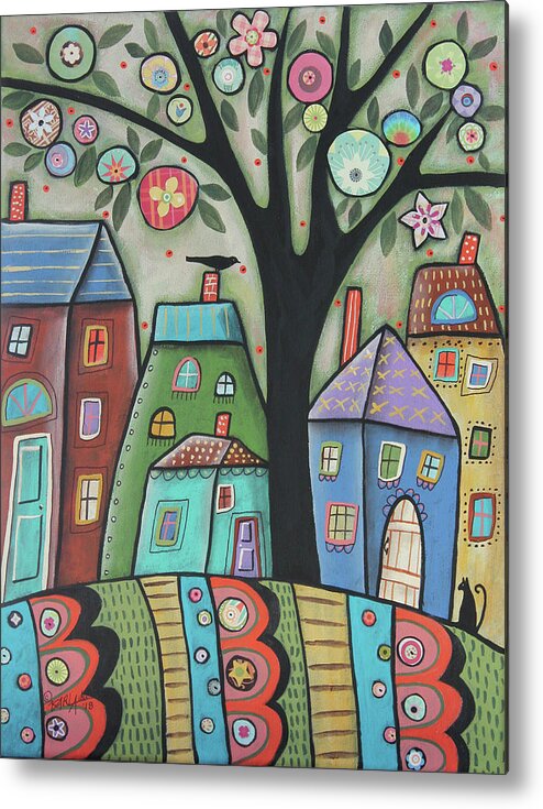 City Life Metal Print featuring the painting City Life by Karla Gerard