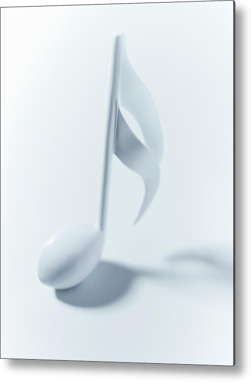 Vertical Metal Print featuring the photograph Close Up Of Semiquaver Musical Note On by Adam Gault