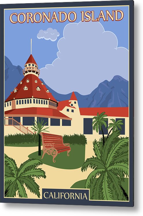 Coronado Metal Print featuring the digital art Coronado Island by Long Shot